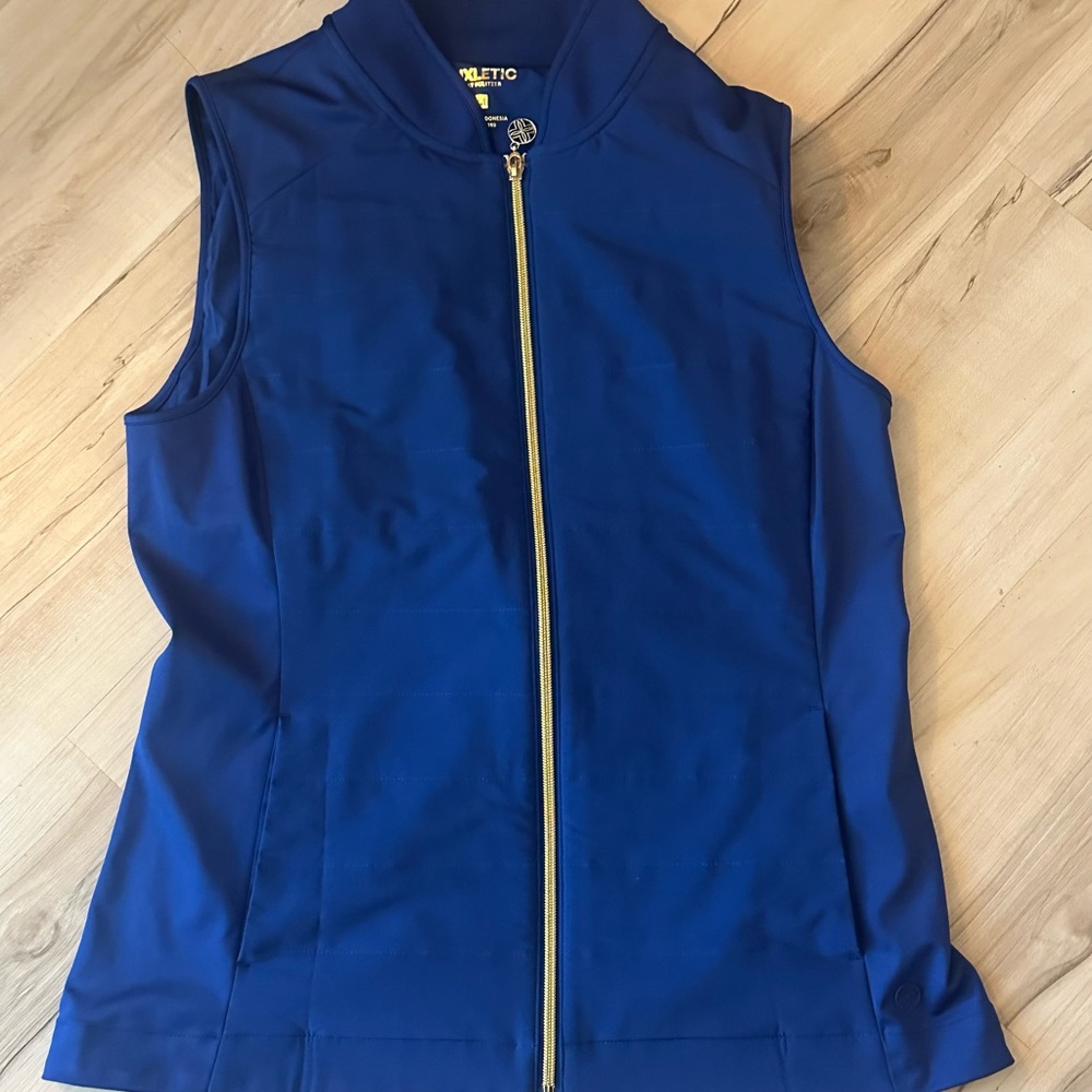 Lilly Pulitzer Luxletic Kimberline Hybrid Vest In Blue Sz M - Picture 5 of 5